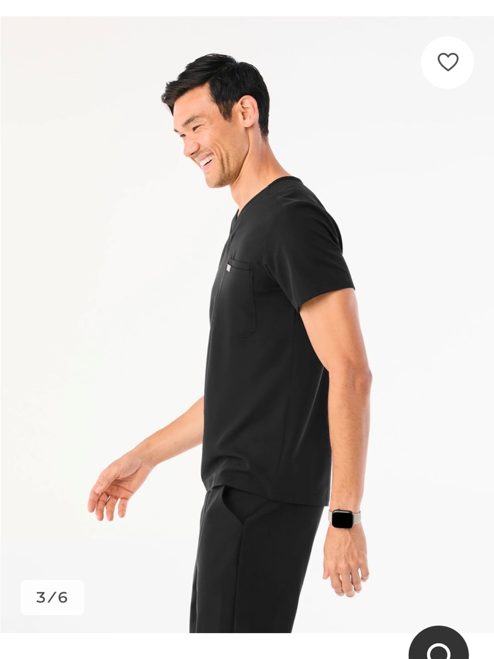 Figs Men's Black Scrub Set V-Neck Pocket and Cargo Scrub Pants